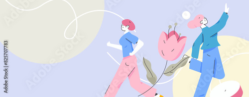 3.12 International Women's Day professional women flat character vector concept operation hand drawn illustration
