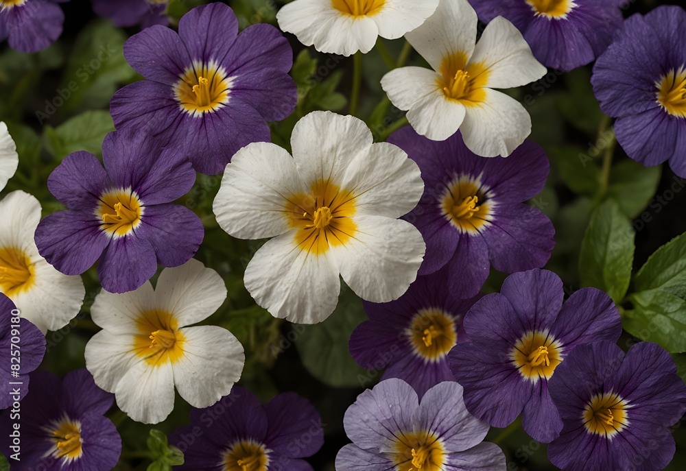 From the top view of Tigirdia,Tropaeolum majus,Viola tricolor,Vinca difformis flowers bloom ornamental isolate on transparent backgrounds From the top view of Tigirdia,Tropaeolum majus,Viola tricolor,Vinca difformis flowers bloom ornamental isolate on transparent backgrounds