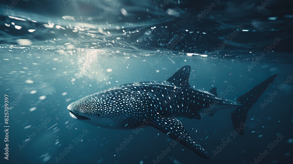 Naklejka premium whale shark on a surface