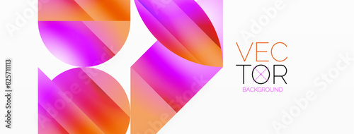 Serene gradient template. Circles and triangles mingle in minimalist perfection. Gentle fusion of forms and hues creates balanced yet captivating backdrop, embodying modern sophistication