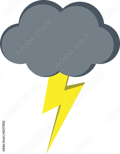 thunderbolt cloud stormy weather element icon