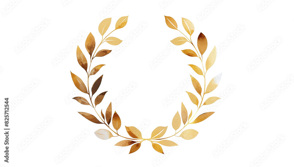 Poetcore Themed Gold Laurel Wreath on Transparent Background Poetcore Themed Gold Laurel Wreath on Transparent Background