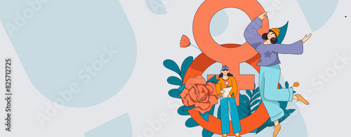3.12 International Women's Day professional women flat character vector concept operation hand drawn illustration
