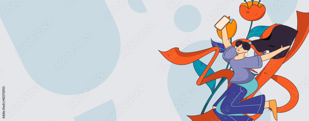 Naklejka premium 3.12 International Women's Day professional women flat character vector concept operation hand drawn illustration 