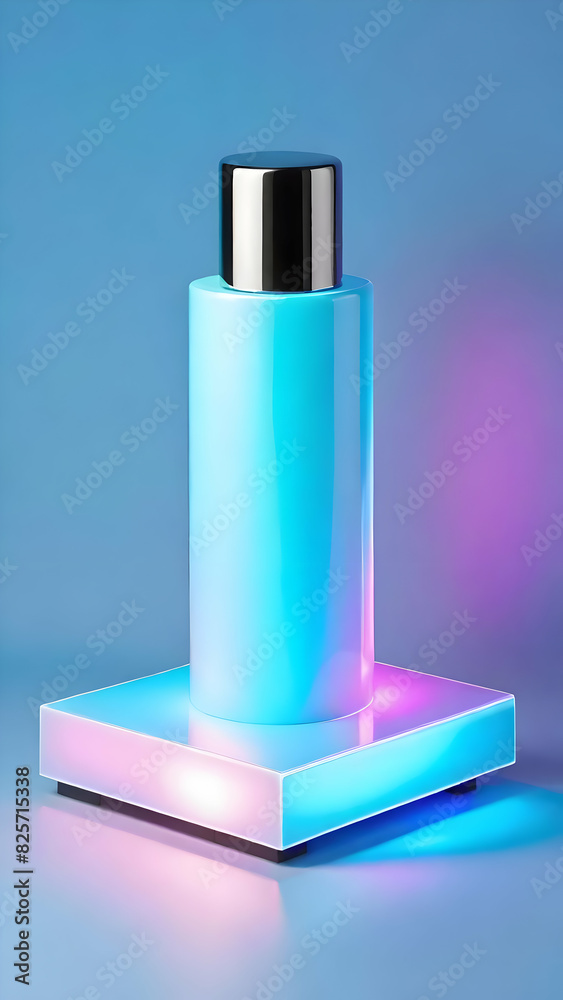 Summer with hologram light background and blank for placing product Summer with hologram light background and blank for placing product