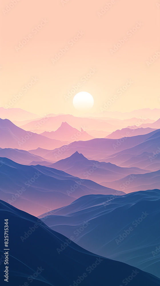 Craft a Serene Pastel Mountain Landscape Using Soft Hues and Gentle Brushstrokes