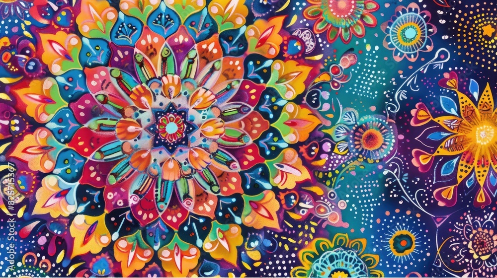 A kaleidoscope of vibrant hues blending seamlessly on a canvas of intricate designs. A kaleidoscope of vibrant hues blending seamlessly on a canvas of intricate designs.