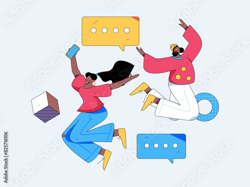 3.12 International Women's Day professional women flat character vector concept operation hand drawn illustration
