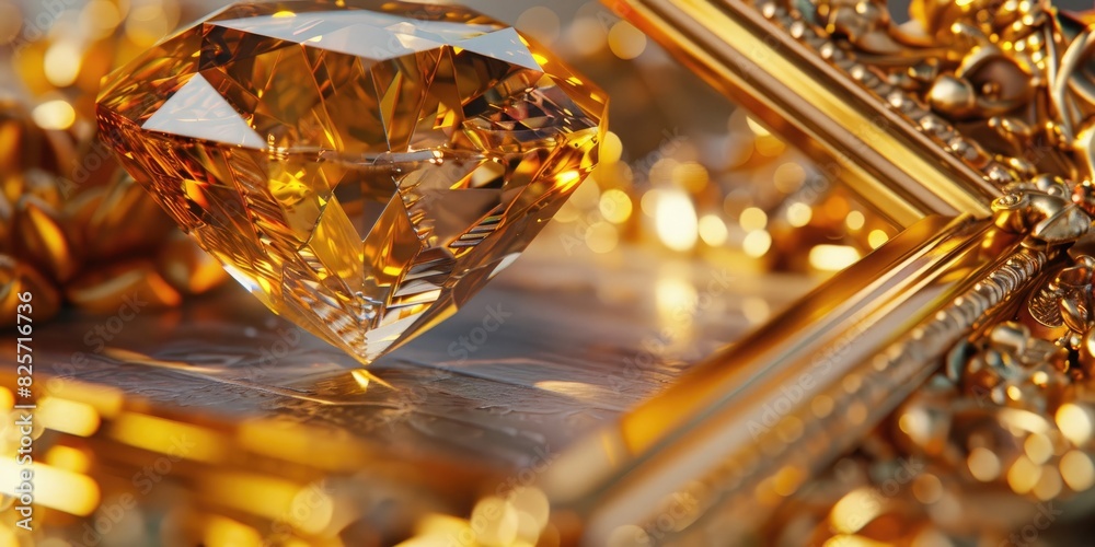 A gleaming golden frame enveloping a single, significant Father's Day adornment with clarity. A gleaming golden frame enveloping a single, significant Father's Day adornment with clarity.