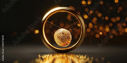 A gleaming golden circle embracing a single Father's Day token, epitomizing the essence of paternal love. photo