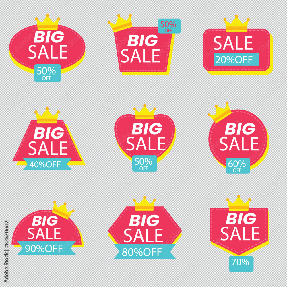 Set of vector red starburst, sunburst badges. Simple flat style vintage labels, stickers with sale discount text. Sale quality tags and labels. Template banner shopping badges Set of vector red starburst, sunburst badges. Simple flat style vintage labels, stickers with sale discount text. Sale quality tags and labels. Template banner shopping badges