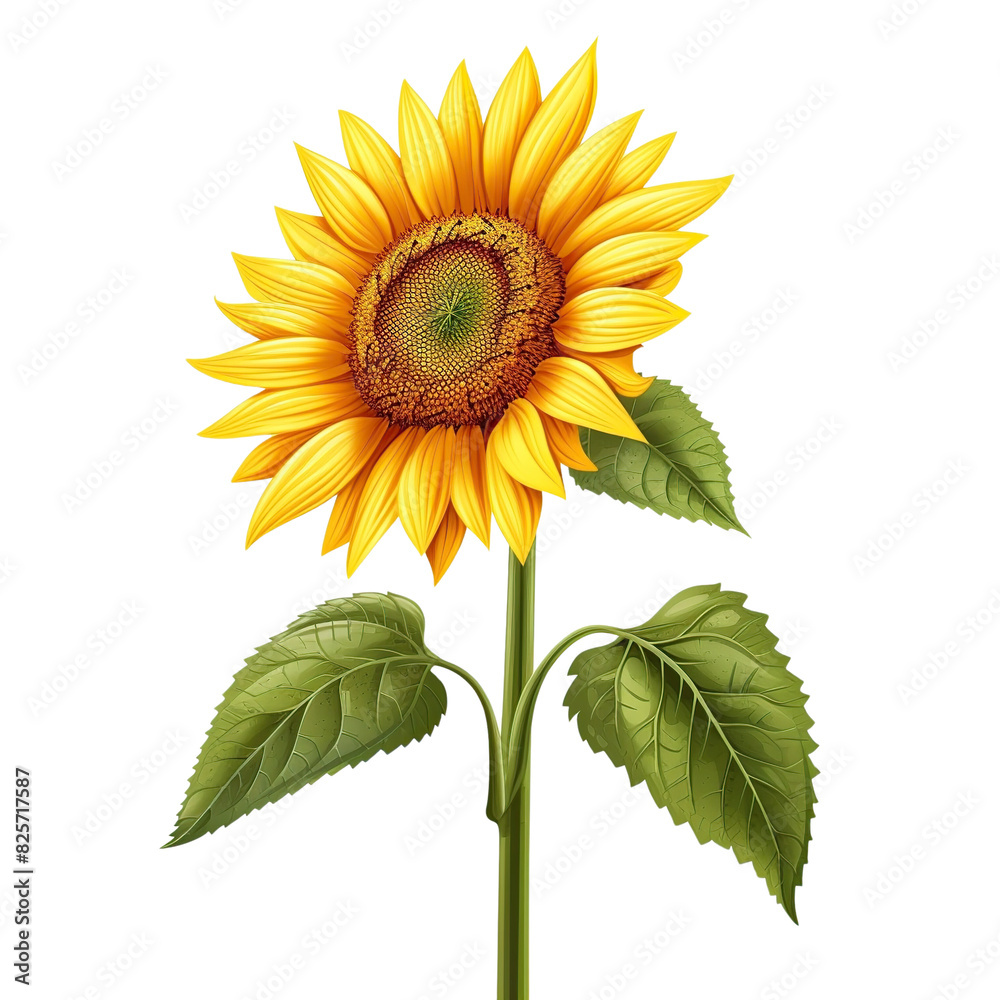 Obraz premium Sunflower Illustration on Transparent Background