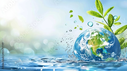 Wallpaper Mural world water monitoring day background concept. copy space. water day  Torontodigital.ca