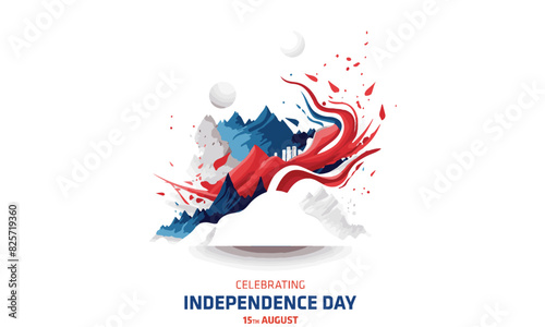 Korea independence day background design on white background