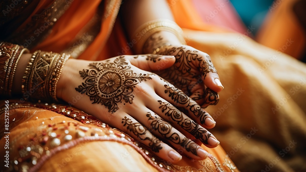 © ASGraphicsB24 - Close up of Bride hands with traditional Mehndi henna. Indian traditional mehndi design © ASGraphicsB24 - Close up of Bride hands with traditional Mehndi henna. Indian traditional mehndi design