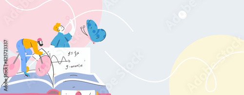 Education and learning people flat vector concept hand drawn illustration
