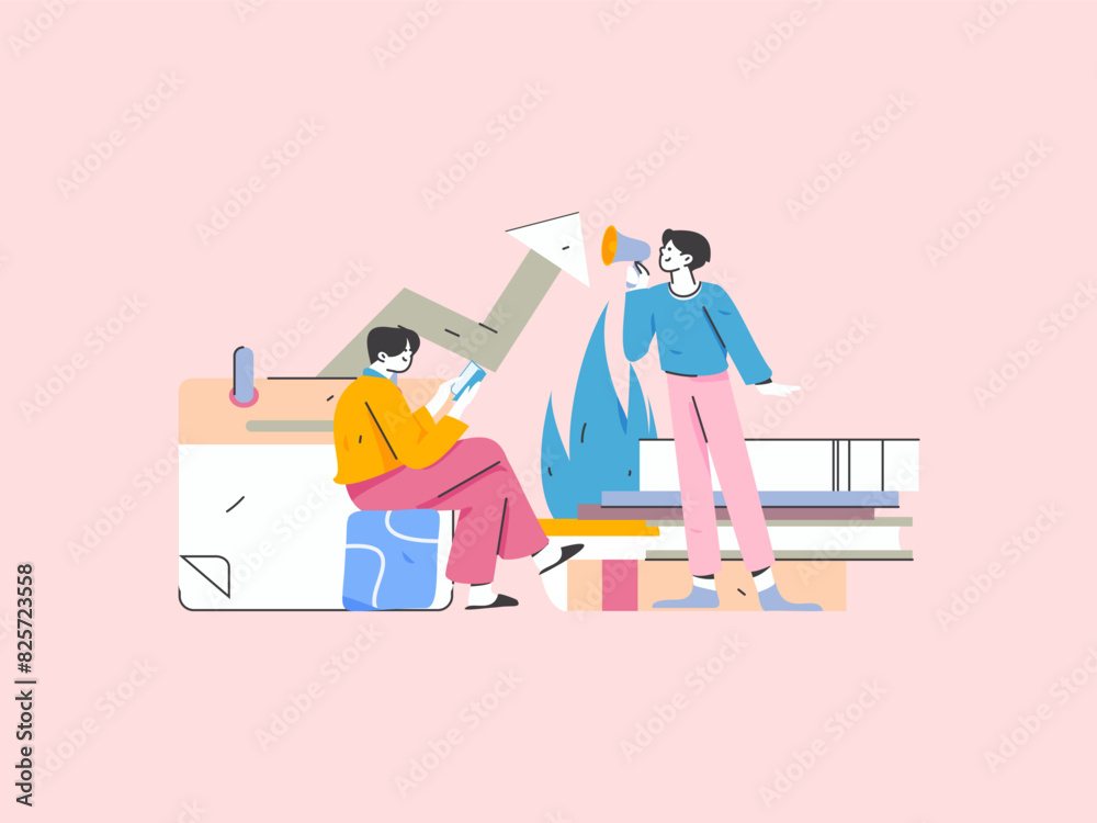 Education and learning people flat vector concept hand drawn illustration
Education and learning people flat vector concept hand drawn illustration