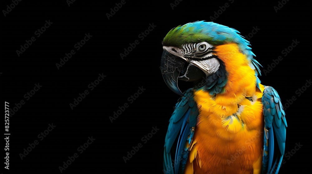 Blue and yellow Macaw in front : Generative AI Blue and yellow Macaw in front : Generative AI