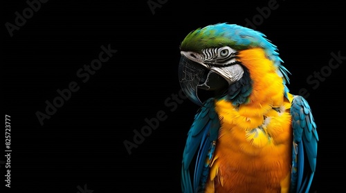 Blue and yellow Macaw in front : Generative AI