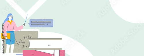 Education and learning people flat vector concept hand drawn illustration
