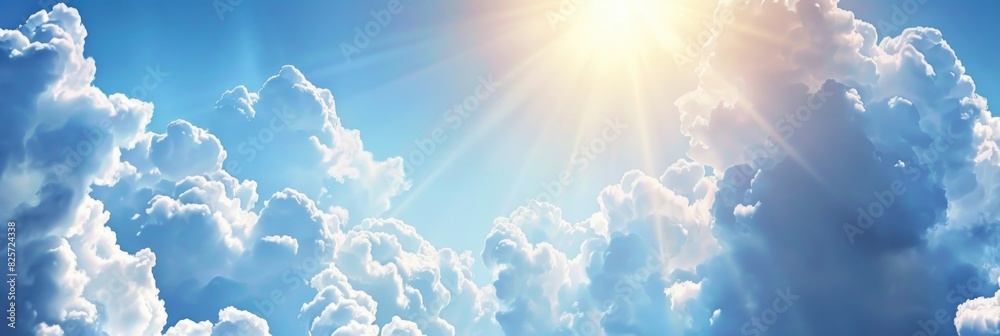 Air. Abstract Cloudscape of Puffy White Clouds and Blue Sky on Sunny Day Air. Abstract Cloudscape of Puffy White Clouds and Blue Sky on Sunny Day