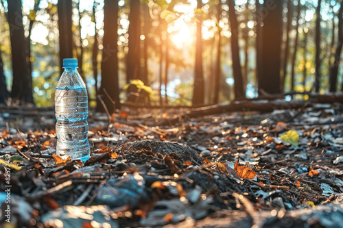 Bottled beverages water, juice in biodegradable packaging.