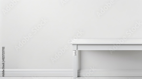 Elegant white table with clipping path : Generative AI