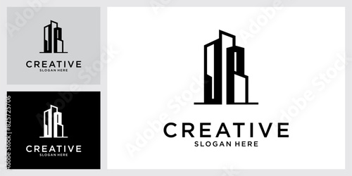 Building idea vector logo design template