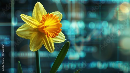 A closeup of a yellow daffodil