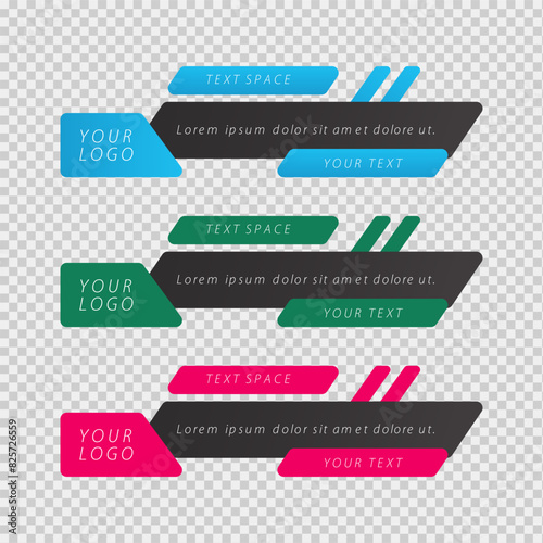 Colorful geometric lower third template design