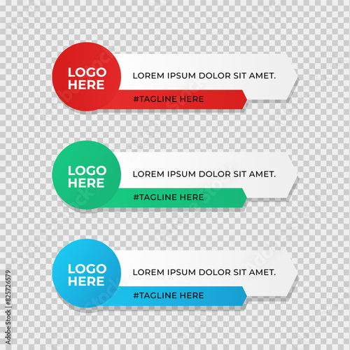 Lower third banners in circle and geometric style design