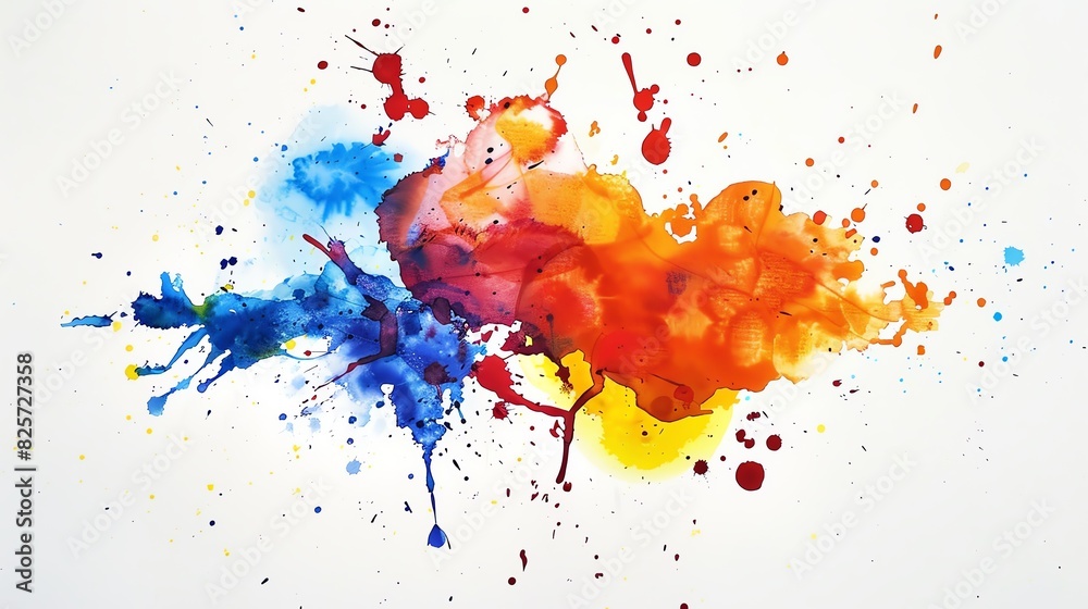 Obraz premium Artistic watercolor ink splashes, bold and dynamic