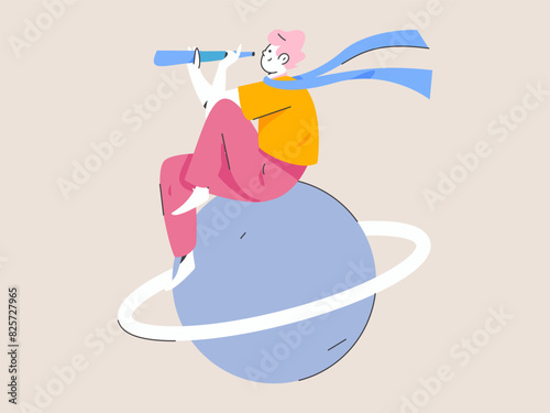 Education and learning people flat vector concept hand drawn illustration
