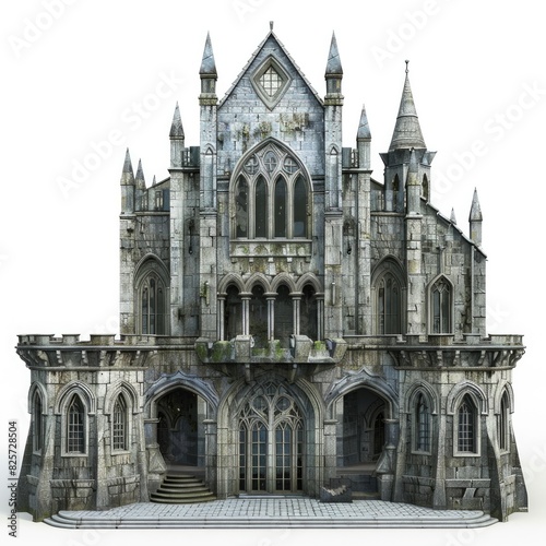 Ancient Building. Three-Dimensional Gothic Architecture Castle