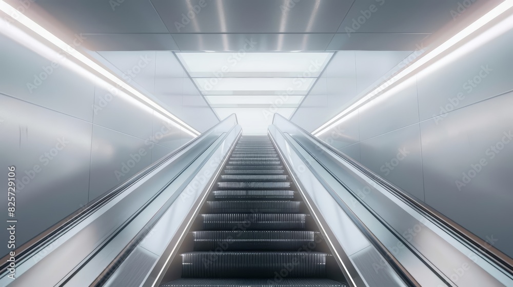 Frame mockup, a sleek escalator symbolizing effortless progress and forward movement