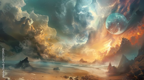 Surreal abstract background with dreamlike elements and surreal landscapes, inviting viewers to explore the imagination