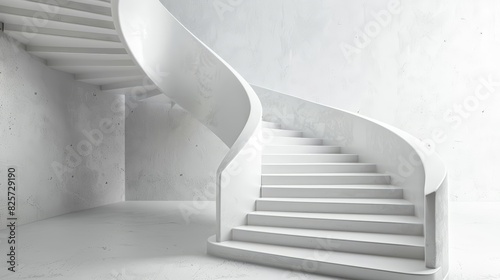 Frame mockup, a winding staircase representing the path to success, step by step