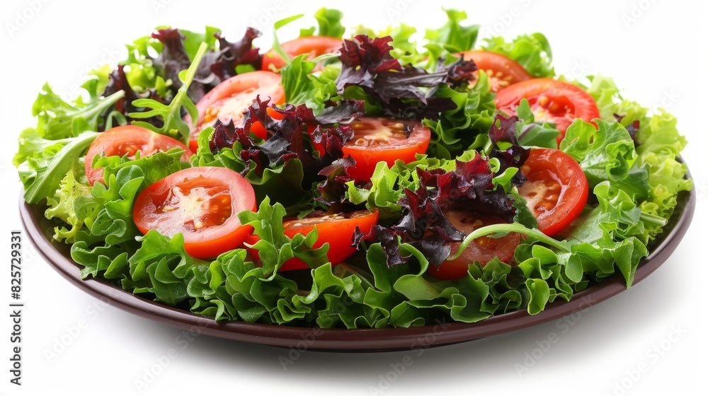 Fresh and Vibrant Tossed Salad with Assorted Vegetables on White Background - Healthy Eating Concept