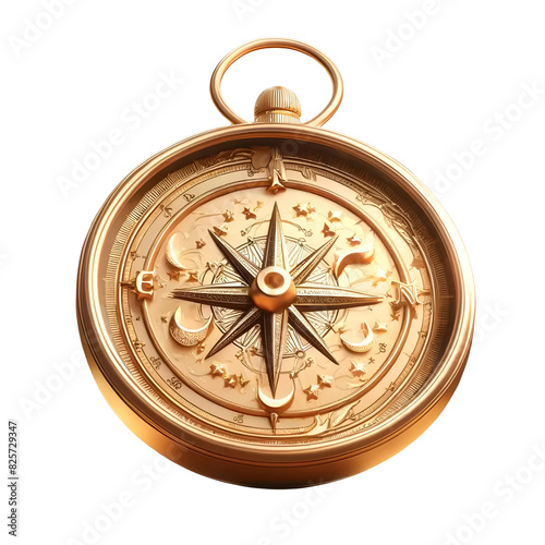 3D compass on white background