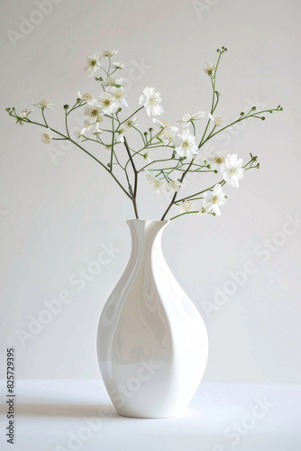 A simple yet elegant white porcelain vase with a smooth finish and minimalist design