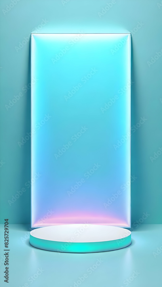 Summer with hologram light background and blank for placing product Summer with hologram light background and blank for placing product