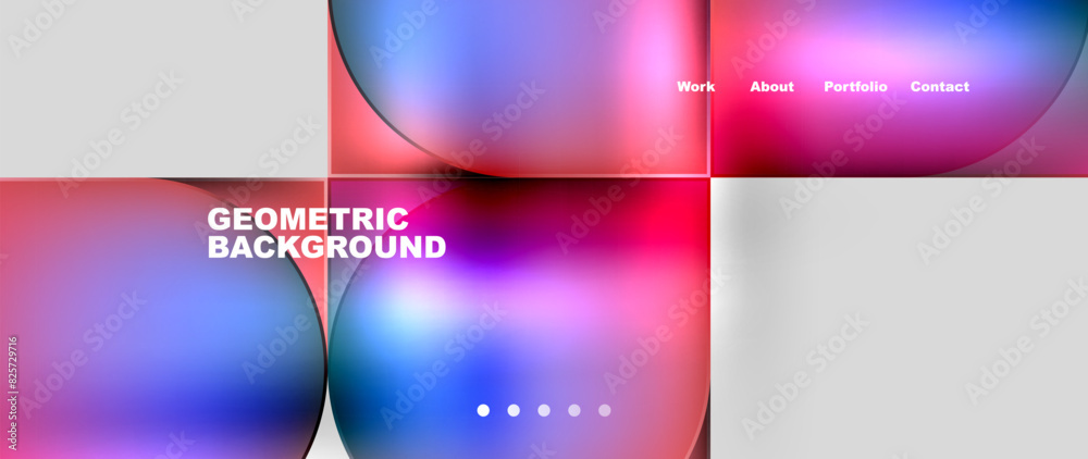 Bright colorful squares with round elements minimal geometric background. Vector Illustration For Wallpaper, Banner, Background, Card, Book Illustration, landing page Bright colorful squares with round elements minimal geometric background. Vector Illustration For Wallpaper, Banner, Background, Card, Book Illustration, landing page