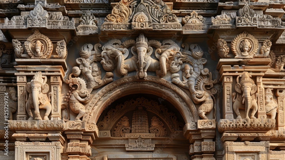 Majestic Ancient Stone Archway with Mythological Carvings Inspiring Awe and Grandeur