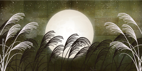 お月見　十五夜　秋　背景