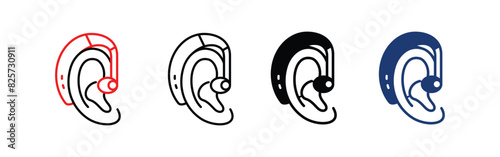 Ear Hearing Aid line icon. linear style sign for mobile concept and web design. Hearing aid behind the ear outline vector icon. Symbol, logo illustration. Vector graphics