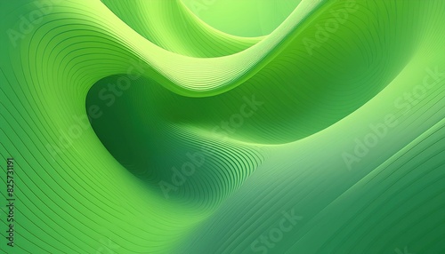 abstract 3d background with a unique soft green pattern of lines curve and swirling shapes; beautiful bright