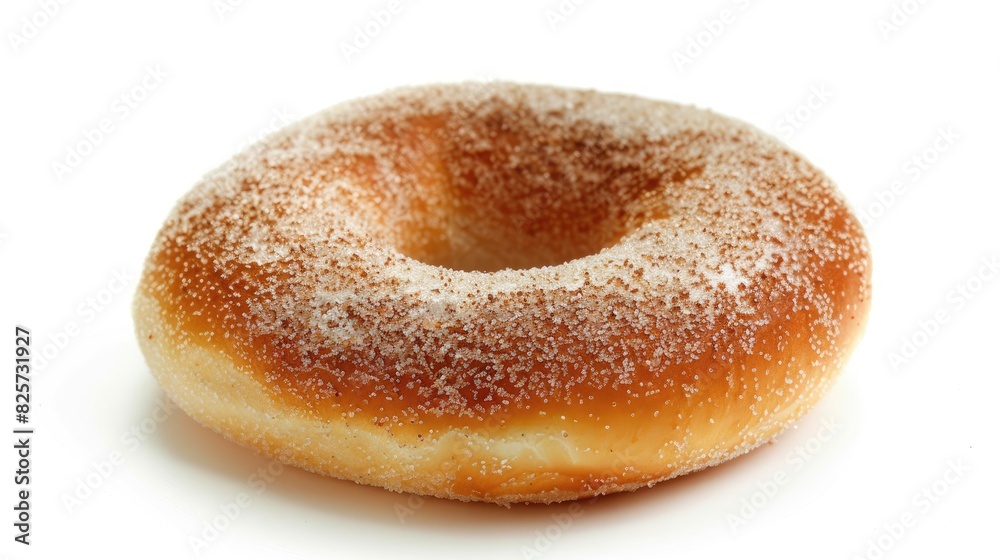 A single frosted bagel isolated on a white background suggesting a morning meal or bakery concept A single frosted bagel isolated on a white background suggesting a morning meal or bakery concept