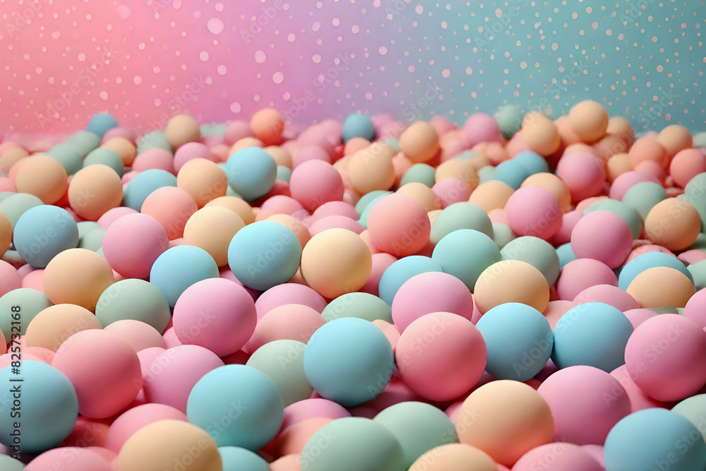 pastel fantasy Colorful balls blur background