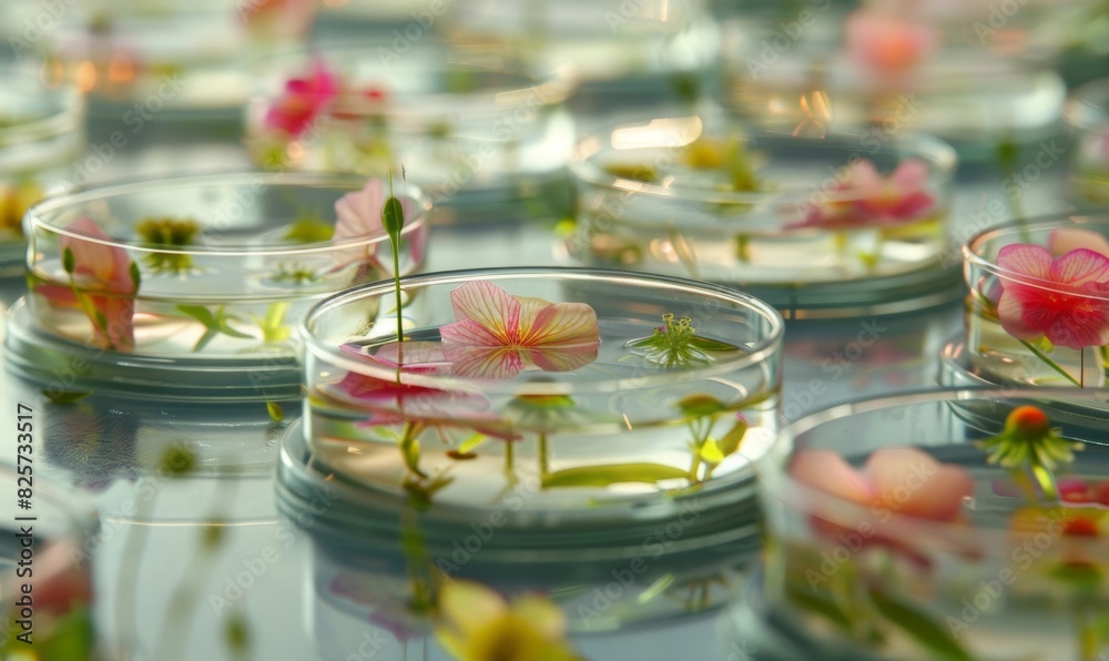 High-Detail Image of Tissue Cultures in Petri Dish

