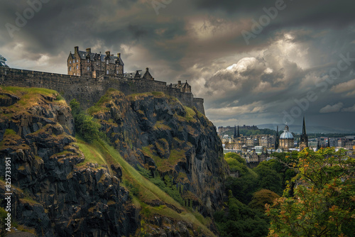 Edinburgh Castle perched atop Castle Rock with a panoramic view of the city